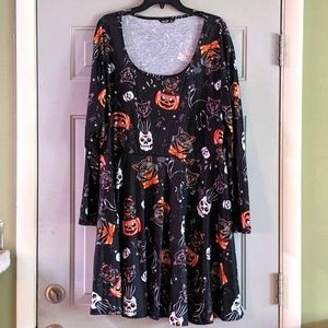 🎃 Retro Halloween Print Skater Dress 🎃
